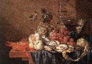 Jan Davidsz. de Heem Fruits and Pieces of Seafood oil